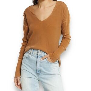 Free People Margo Essential Thermal Knit Hoodie XS